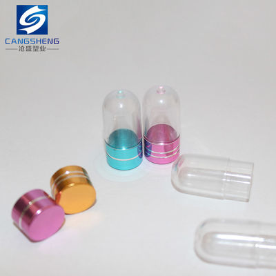 15mm PS 투명 플라스틱 알약 병 컨테이너 1 캡슐