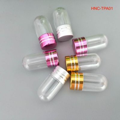 15mm PS 투명 플라스틱 알약 병 컨테이너 1 캡슐