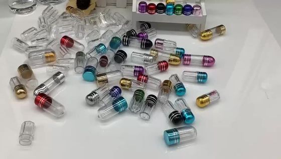 원통형 13mm 미니 알약 병 2ml 빈 플라스틱 알약 캡슐