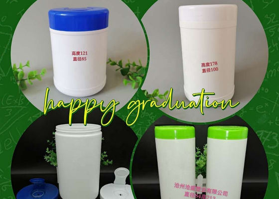 흰색 뚜껑이 있는 180mm HDPE 청소 물통 병